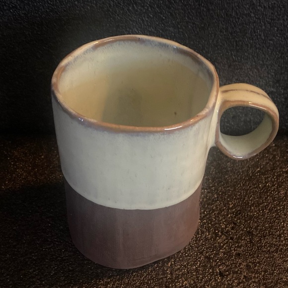 World Market Rustic Coffee Mug, Half Glaze Dip, Half Brown Matte - Picture 3 of 4